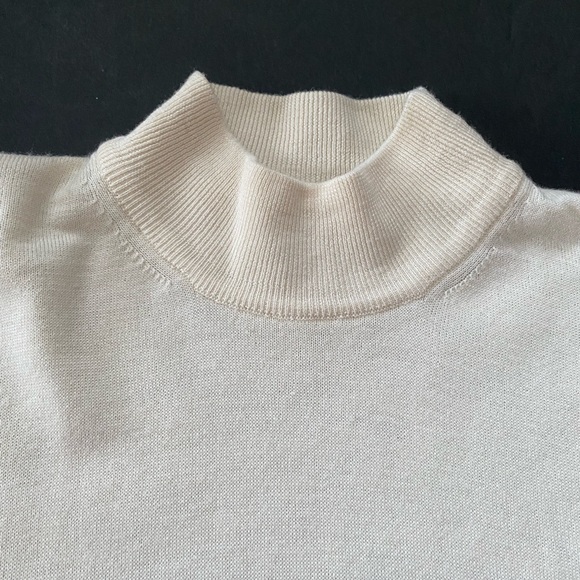 Paolo Valenzi wool blend women’s sweater men’s Ivory, L, Mock neck - Picture 9 of 11